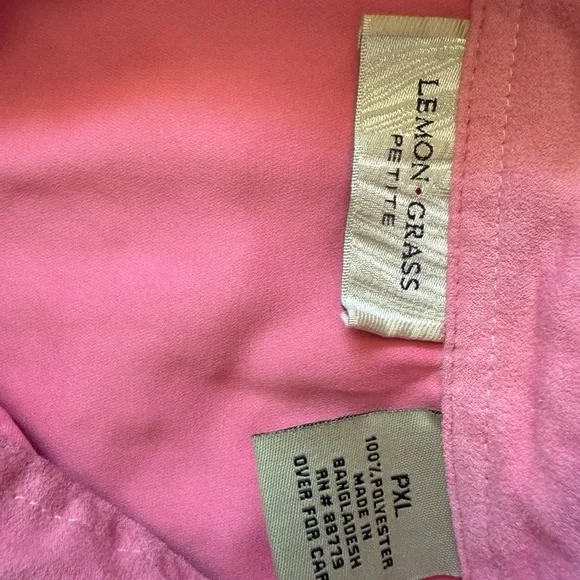 Lemon Grass Petite Faux Suede Button Down Shirt Jacket Pink Women’s PXL - Picture 9 of 9